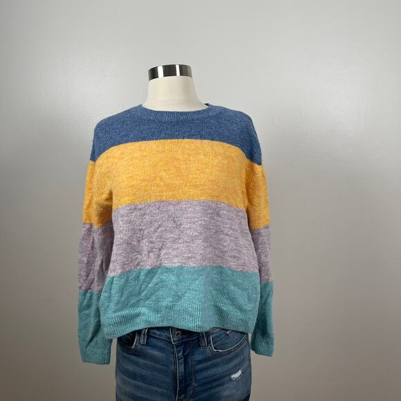 H&M • Color Block Striped Pullover Sweater - Picture 1 of 5
